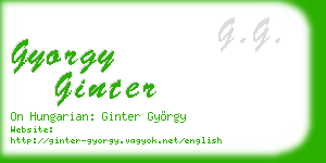 gyorgy ginter business card
