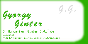 gyorgy ginter business card